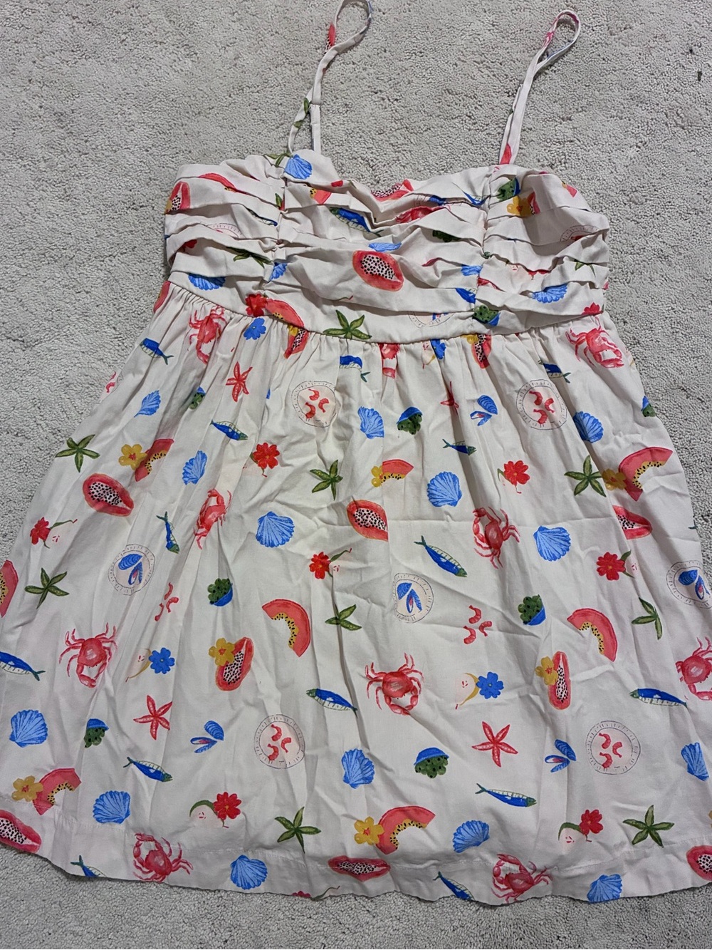 Free Assembly Coastal Print Cotton Sundress Size Large 12-14